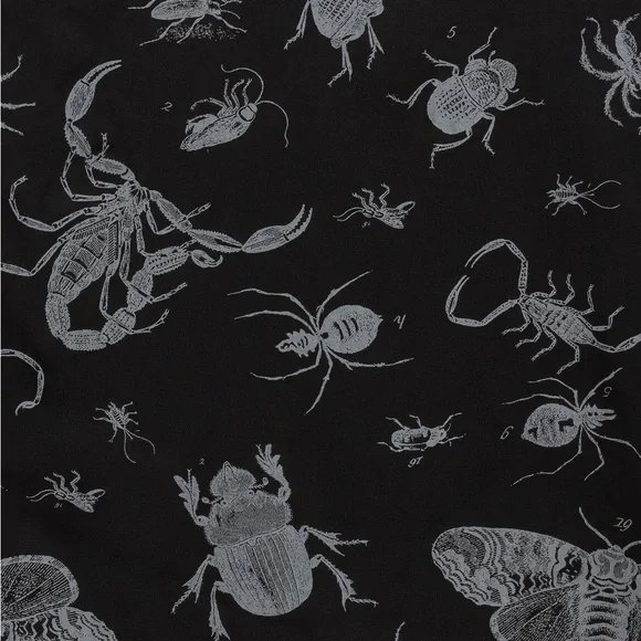 DISTURBIA Parasite Playsuit Black V-Neck Romper Bugs Print Goth w/ Tie (Size 8) - Picture 5 of 13